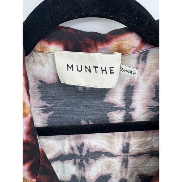 Munthe Wrap Dress Apusta V-neckline Short Sleeve Wrap Midi Dress Size 36 Tye Dye - Picture 6 of 8